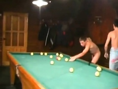 Russian Soldiers Play Pool in Nude